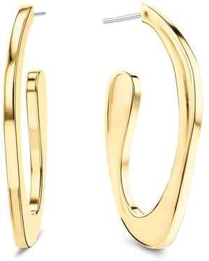 Calvin Klein Pendientes de aro para mujer en oro amarillo adornados con cristales - Metálico