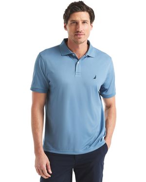 Nautica Polo da uomo Solid Anchor Deck Classic Fit - Blu