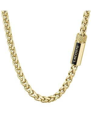 Lacoste Collar de Cadena para Hombre Colección SPELT de Oro Amarillo con un Charm - Metálico