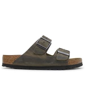 Birkenstock Arizona Soft Footbed Khaki Oiled Leather 40 R Eu 9-9.5 Us/ 7-7.5 Us - Black