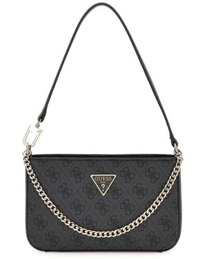 Guess Noelle II Mini Top Zip Shoulder Bag Coal Logo - Nero