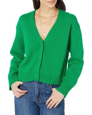 Amazon Essentials Cardigan Corto con Scollo a V dalla vestibilità Comoda Donna - Verde