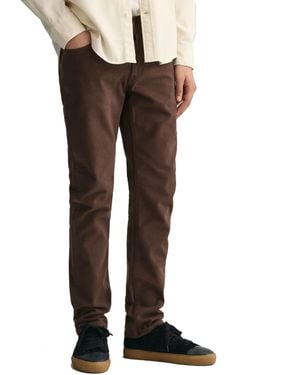 GANT S Regular Soft Twill Jeans Rich Brown