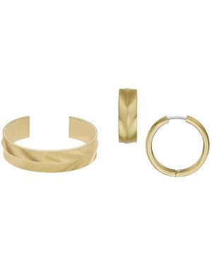 Fossil Schettenarmband und Ohrringe Harlow Linear Texture - Mettallic