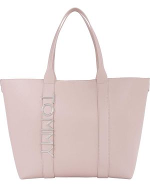 Tommy Hilfiger Tommy Jeans Sac cabas logo métal City - Rose