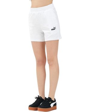 PUMA Shorts Sportivo Bianco da Donna con Logo Ess N. 1 XS