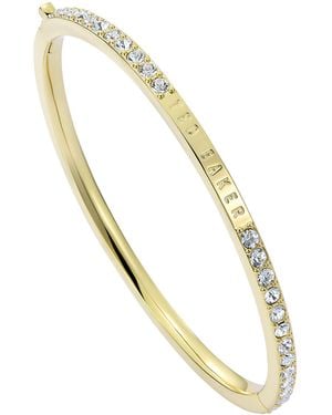 Ted Baker Claudia Narrow Crystal Hinged Bangle Bracelet For - White