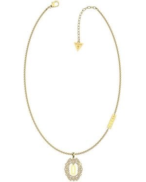 Guess Collier initial My Name Lettres A-V Doré avec zircons blancs - Métallisé