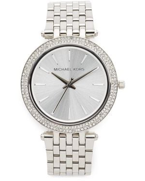 Michael Kors Reloj Darci analógico de Cuarzo con Correa de Acero Inoxidable en Tono Plateado para Mujer MK3190 - Gris