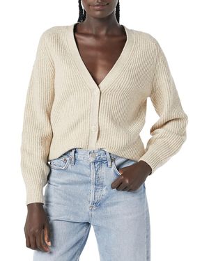 Amazon Essentials Cardigan Blouson a Coste Morbido al Tatto Donna - Neutro