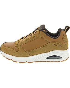 Skechers Uno - Stacre, Scarpe da Ginnastica Uomo, Finitura In Pelle Pu Per Whisky, 46 EU - Nero