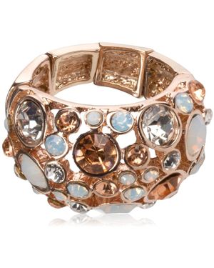 Guess "basic Rose Gold Domed Multi-stone Adjustable Ring - Metallic