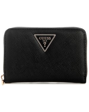 Guess Laurel Ii Medium Zip Around Portemonnee Voor - Zwart