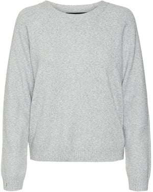Vero Moda Vmdoffyshine Ls O-neck Blouse Rep Noos Knitted Jumper - Grey
