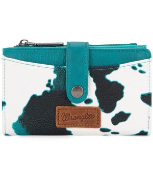 Wrangler Portafogli a tre ante da donna con porta carte di credito e organizer per denaro - Blu