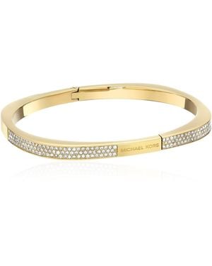 Michael Kors Pave Logo Cushion Hinged Bangle Bracelet - Zwart