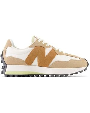 New Balance , 327 Leer, Sneakers, Modieuze Sportschoenen, , Leer, Witte Tabak, 40.5 Eu - Zwart