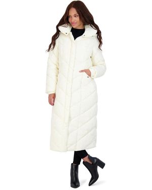 Steve Madden Fleece Lined Water Resistant Maxi Coat White Size M - Natural