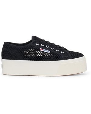 Superga 2790 MESH Sneakers Zeppa in Nero con Tomaia in Mesh - Blu