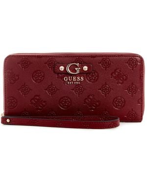 Guess Gerty Zip Around Wallet Colour - Red