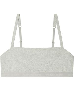 Women'secret Top Sin Costuras Algodón Bra - Blanco