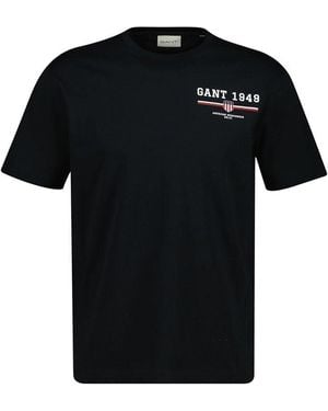 GANT Printed Graphic Ss T-shirt - Black