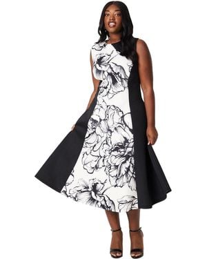 Coast Plus Colour Block Scuba Midi Dress - White