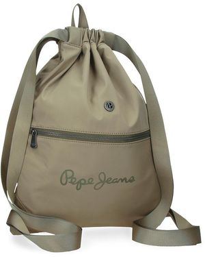 Pepe Jeans Corin Laptop Backpack 15.6" Green 29x40x14cm Polyester And Pu 18.48l By Joumma Bags