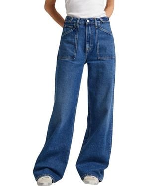 Pepe Jeans Wide Leg Ultra High Waist Utility Pl204612 Jeans - Blue