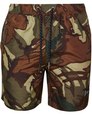 Superdry Vintage Varsity Recycelte Badeshorts - Grün