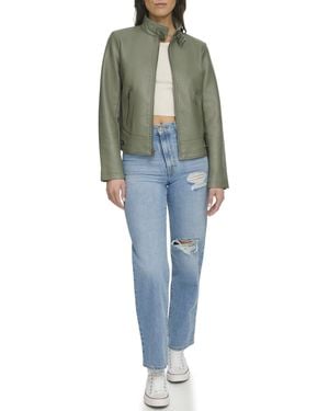 Levi's Faux Leather Motocross Racer Jacket - Blue