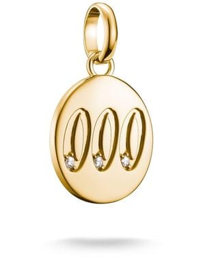 Thomas Sabo Charm Club Connect 18k Gold Plated 925 Sterling Silver 925 Recycled 925 Silver Number Pendant With Stones Cc1257-414-14 - Metallic