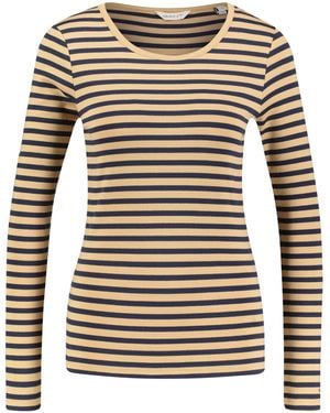 GANT Slim Striped 1X1 Ribbed LS T-Shirt - Grigio