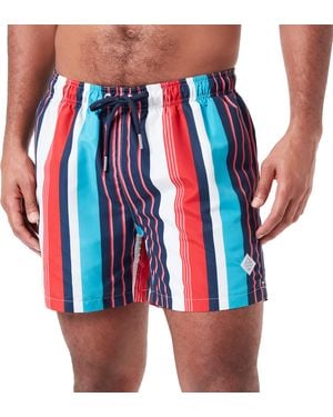 GANT CF Stripe Print Swim Shorts Badehose - Rot