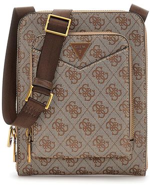 Guess Borsa a tracolla Siena Flat Beige Self Design - Marrone