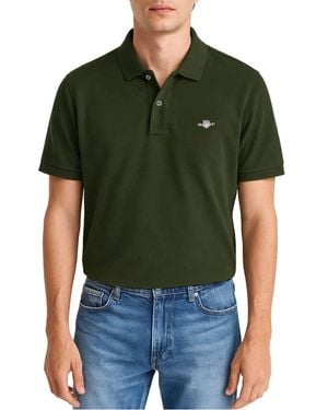 GANT S Shield Ss Pique Polo Shirt Country Green