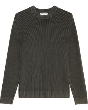 Marc O' Polo Marc OߴPolo Denim Uomo Pullover in Maglia in Cotone bio con Scollo Rotondo - Verde