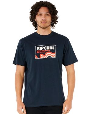 Rip Curl Surf Revival Swirl Tee T Shirt Top Dark Navy Size Xl - Blue