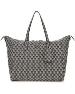 Guess G Wave Carryon Large Tote Black Logo - Grey