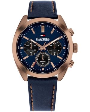 Tommy Hilfiger Reloj Cronógrafo de Cuarzo para Hombre con Correa de CueroAzul Marina - 1710721