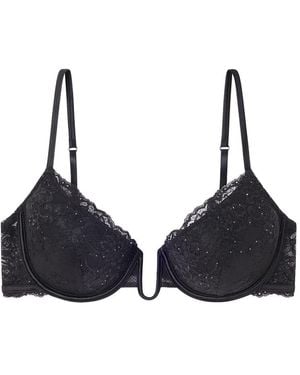 Women'secret Full Coverage Bh Met Vulling Sequins Lace Collection Bra - Blauw