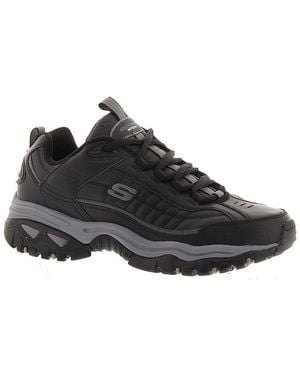 Skechers Zapatillas deportivas con cordones Afterburn Energy para hombre - Negro
