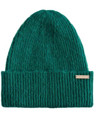 Ted Baker Lidiaas-knitted Ribbed Beanie Hat - Green