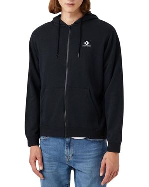Converse Felpa Full Zip con Cappuccio Go-To Chuck Patch Nera Taglia M Codice 10023871-A01 - Nero