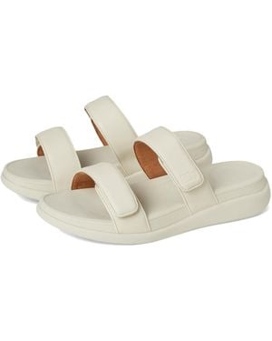 Fitflop F-mode Go Adjustable Flatform Two-bar Slides Sandal - White