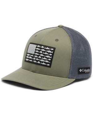 Columbia Pfg Fish Flag Mesh Ball Cap - Green