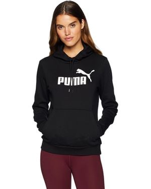 PUMA Ess Logo Hoody Fl Sweater - Nero