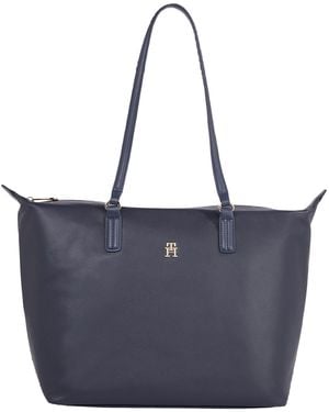 Tommy Hilfiger Tommy Hilfiger Borsa Tote Bag Donna Poppy Plus con Zip - Blu