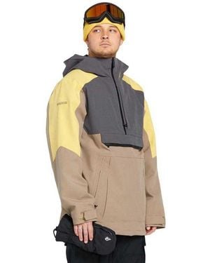 Volcom Brighton Pullover Anarok Hooded Snowboard Jacket - Gray