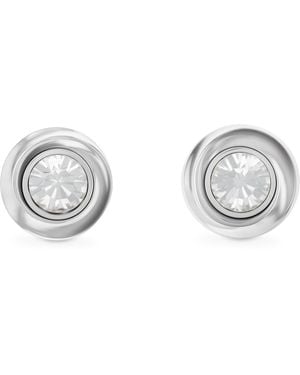 Calvin Klein Orecchini a Perno da Donna Collezione TWISTED BEZEL SOLITAIRE in Acciaio Inossidabile con Cristalli - 35000771 - Metallizzato